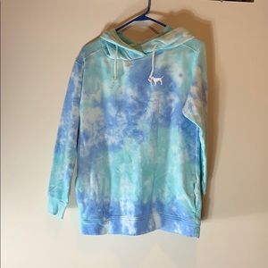 PINK tie dye blue sweater
